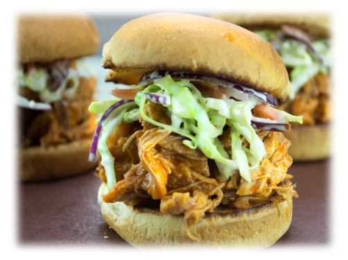 Buffalo pulled pork sliders