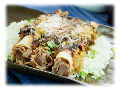 Red Chili Carnitas Enchiladas